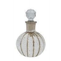Creative Co-op 5.Inch H Mercury Glass Bottle with Glass Stopper, Antique Silver   232634442195